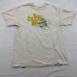Cookies A Buds Life Graphic T-Shirt Mens Medium Cream Off White Streetwear